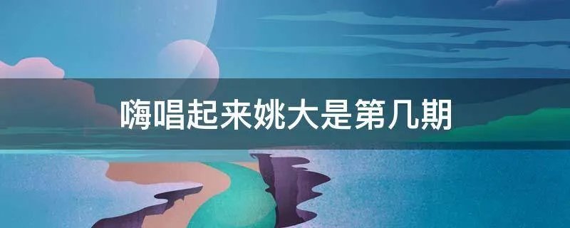 嗨唱起来姚大是第几期