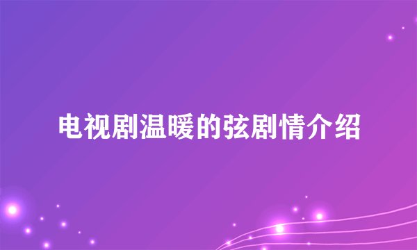 电视剧温暖的弦剧情介绍