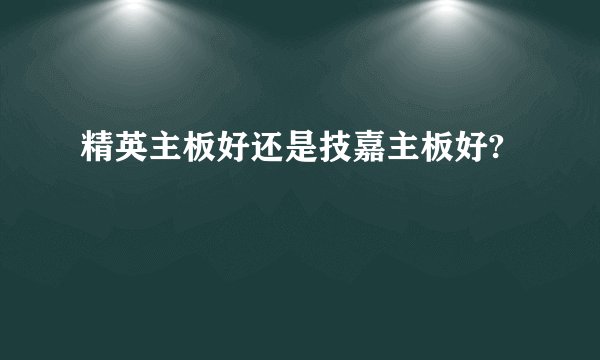 精英主板好还是技嘉主板好?