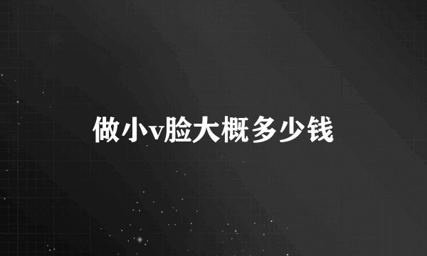 做小v脸大概多少钱