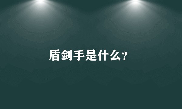 盾剑手是什么？