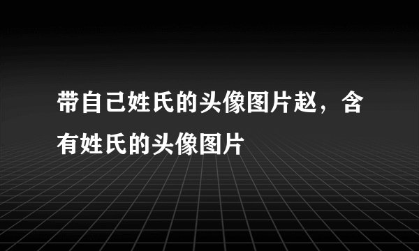 带自己姓氏的头像图片赵，含有姓氏的头像图片
