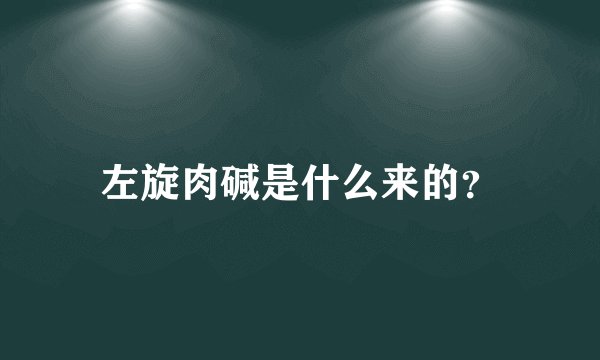 左旋肉碱是什么来的？