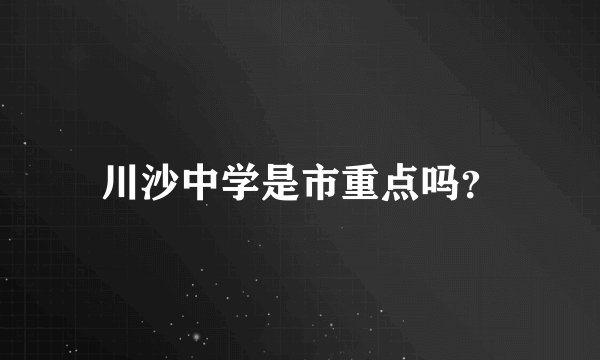 川沙中学是市重点吗？