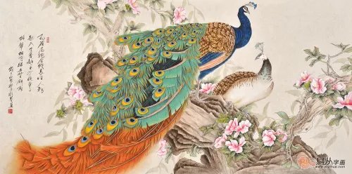 卧室床头背景墙挂什么画好,这三款花鸟画夫妻卧室必须要挂