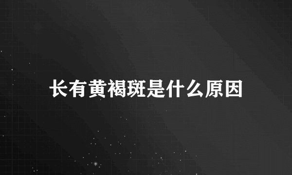 长有黄褐斑是什么原因