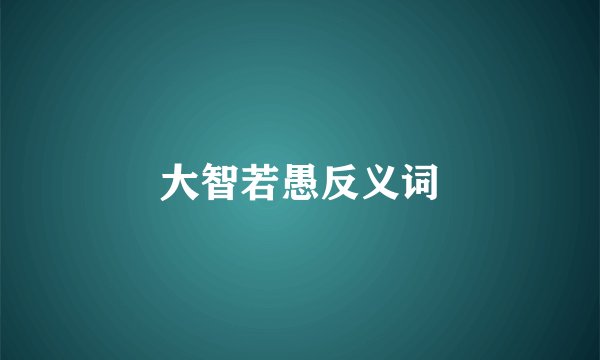 大智若愚反义词