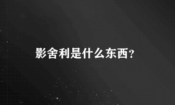 影舍利是什么东西?