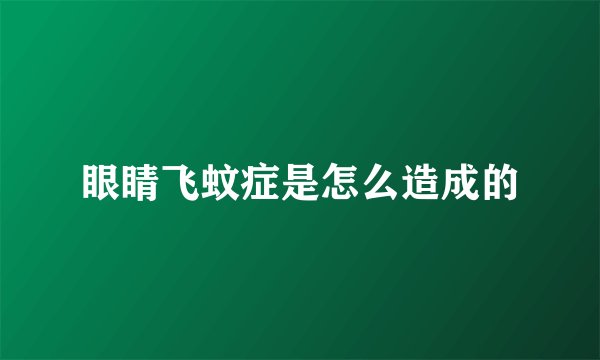 眼睛飞蚊症是怎么造成的
