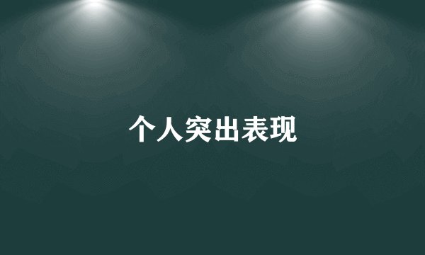 个人突出表现