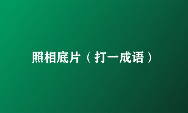 照相底片（打一成语）