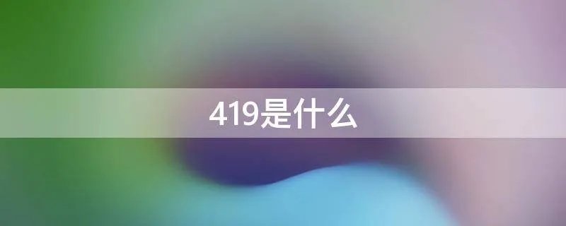 419是什么