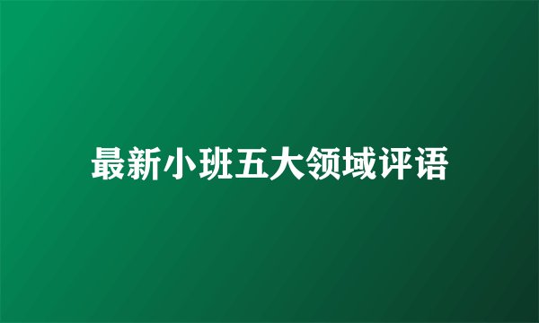 最新小班五大领域评语