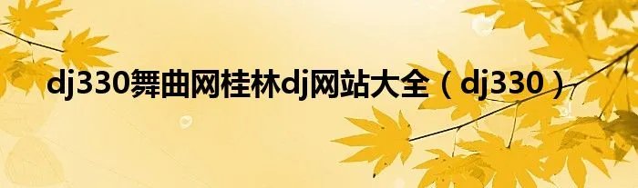 dj330舞曲网桂林dj网站大全(dj330)