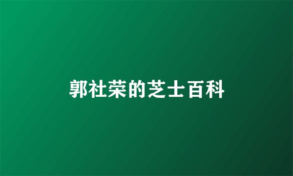 郭社荣的芝士百科