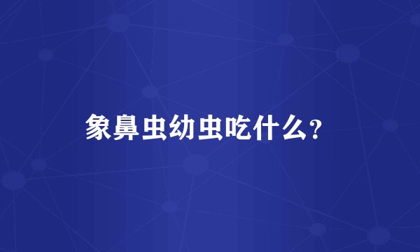 象鼻虫幼虫吃什么？