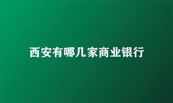 西安有哪几家商业银行