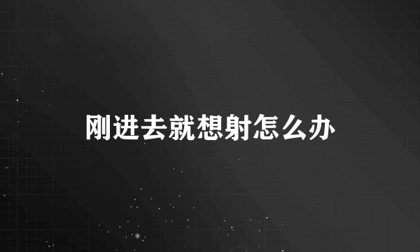 刚进去就想射怎么办