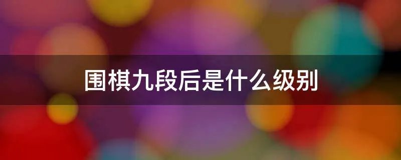 围棋九段后是什么级别