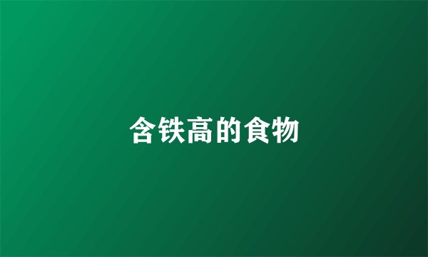 含铁高的食物