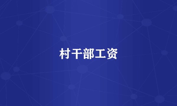 村干部工资