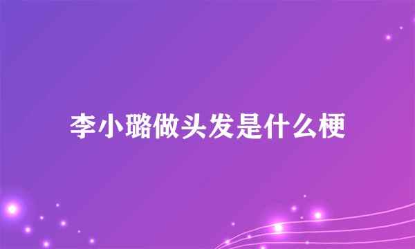 李小璐做头发是什么梗