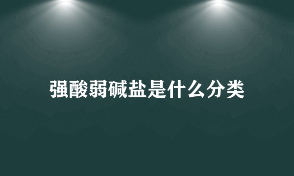 强酸弱碱盐是什么分类