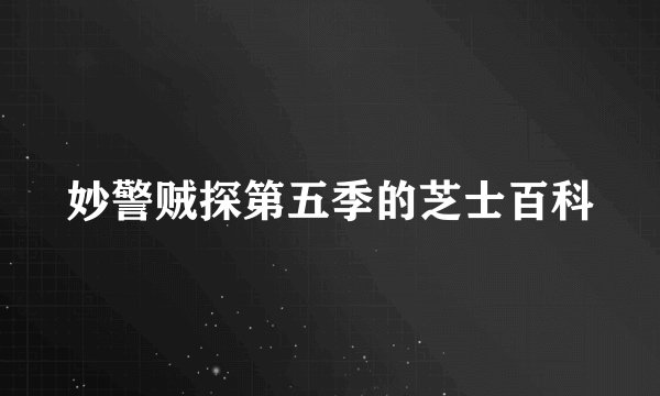 妙警贼探第五季的芝士百科