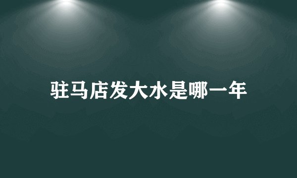 驻马店发大水是哪一年