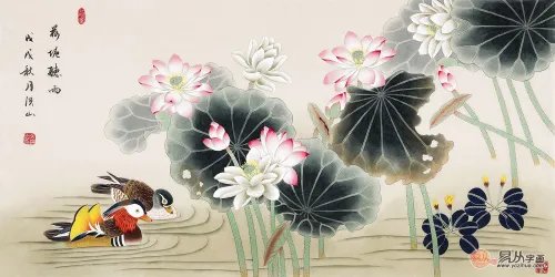 卧室床头背景墙挂什么画好,这三款花鸟画夫妻卧室必须要挂
