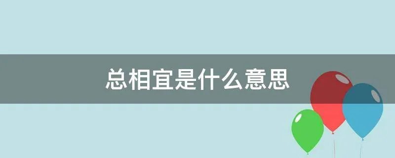 总相宜是什么意思