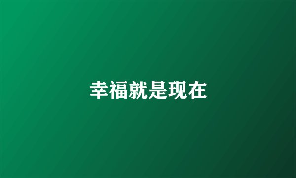 幸福就是现在