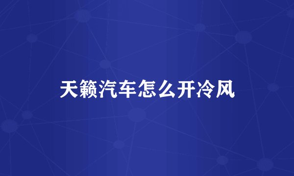 天籁汽车怎么开冷风
