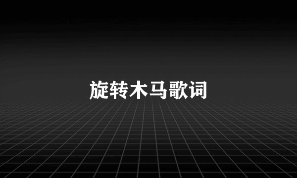 旋转木马歌词