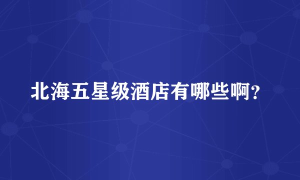北海五星级酒店有哪些啊？