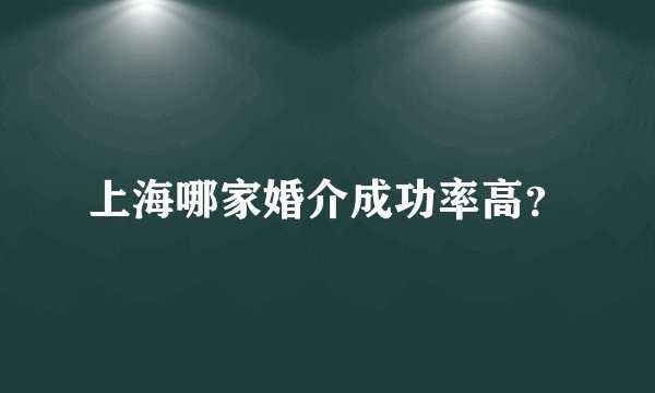 上海哪家婚介成功率高？