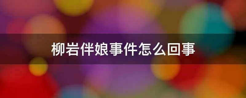 柳岩伴娘事件怎么回事