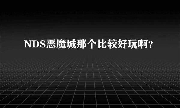 NDS恶魔城那个比较好玩啊?