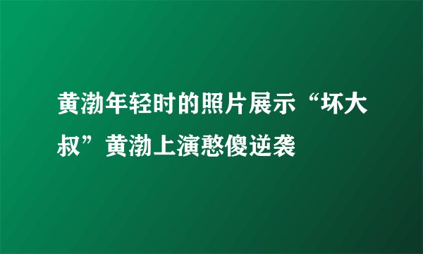 黄渤年轻时的照片展示“坏大叔”黄渤上演憨傻逆袭
