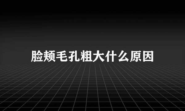 脸颊毛孔粗大什么原因