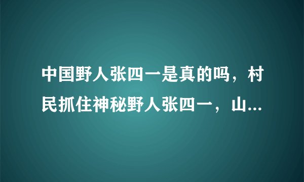 中国野人张四一是真的吗,村民抓住神秘野人张四一,山洞生存8年
