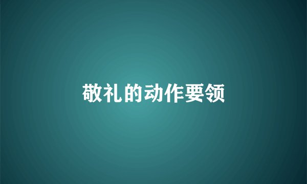 敬礼的动作要领