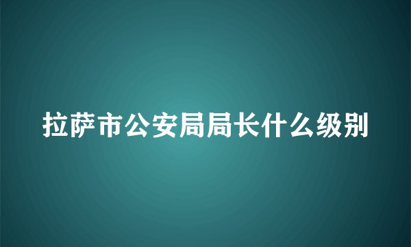 拉萨市公安局局长什么级别