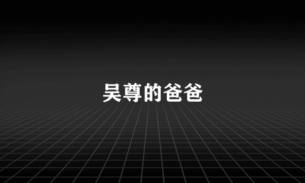 吴尊的爸爸