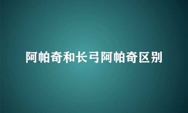 阿帕奇和长弓阿帕奇区别