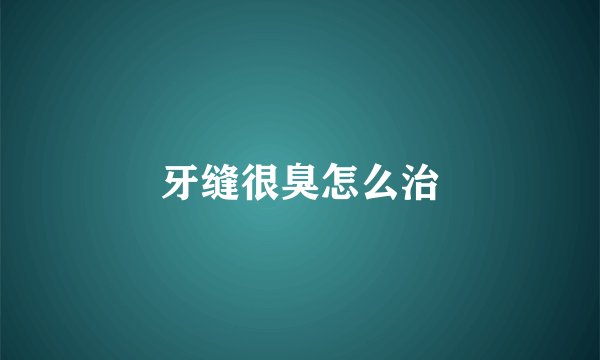 牙缝很臭怎么治