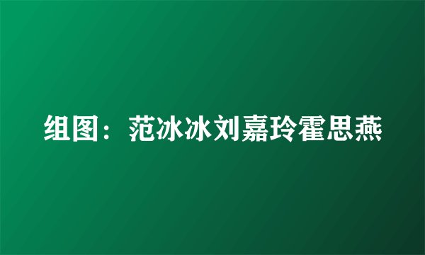组图：范冰冰刘嘉玲霍思燕
