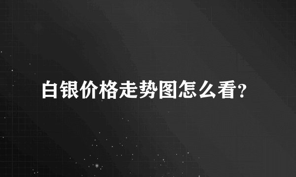白银价格走势图怎么看?