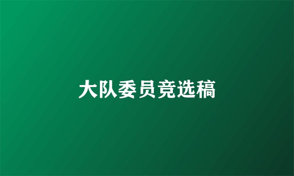 大队委员竞选稿