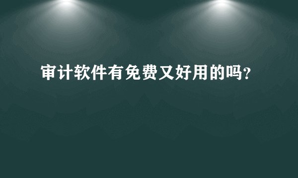 审计软件有免费又好用的吗？